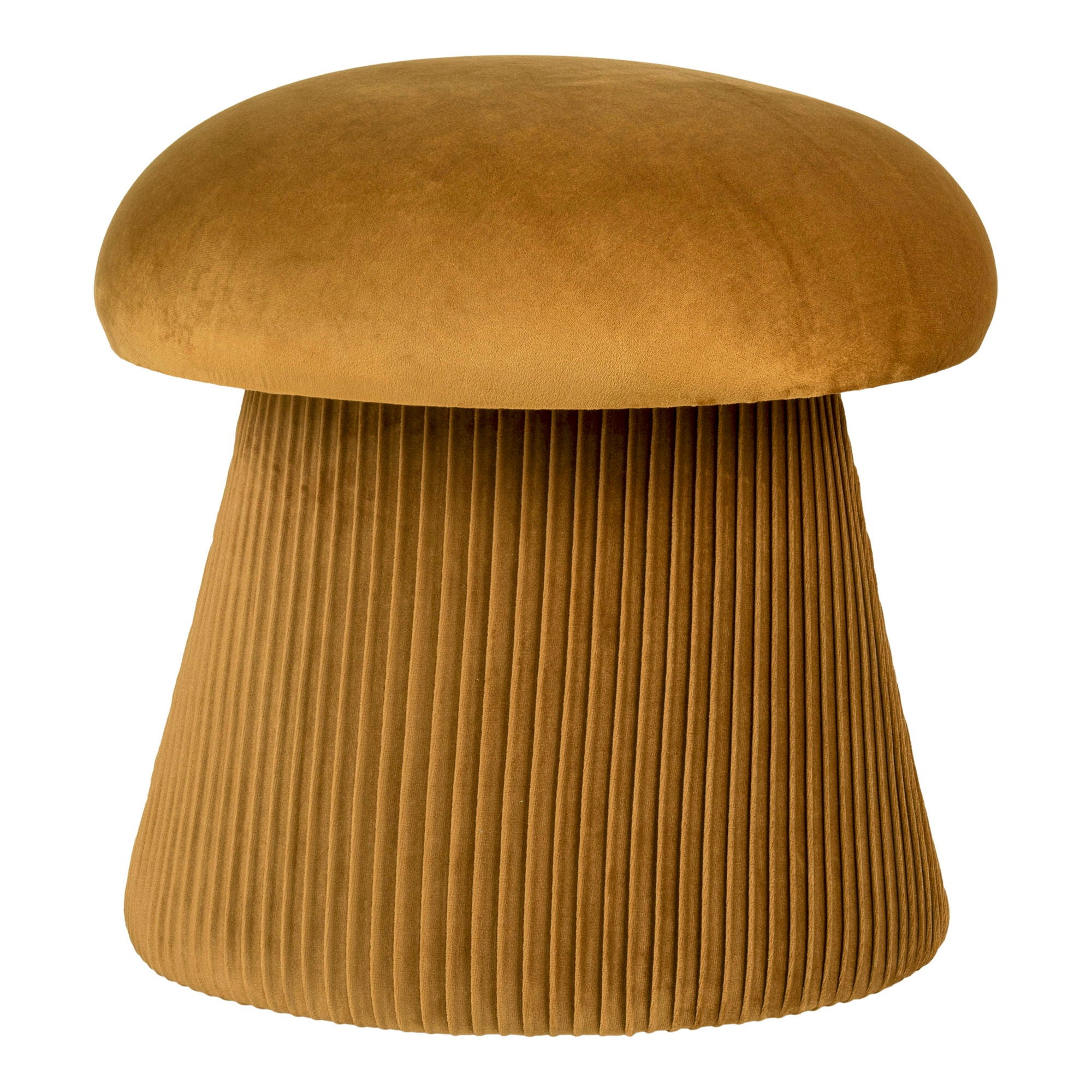 Hampton – Hocker in Samtoptik, ocker, Ø41×42 cm
